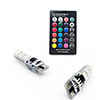 2PCS RGB T10 W5W Led 194 168 W5W 5050 SMD Car Dome Reading Light Automobiles Wedge Lamp RGB LED Bulb With Remote Controller