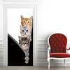2pcs Self-adhesive Creative 3 Kittens Door Stickers For Living Room Diy Decorative Home Waterproof Wall Stickers miniinthebox