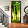 2pcs Self-adhesive Creative 3D Forest Door Stickers Living Room Diy Decoration Home Waterproof Landscape Wall Stickers