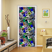 2pcs Self-adhesive Creative 3d Letter Door Stickers For Living Room Diy Decoration Home Waterproof Wall Stickers miniinthebox