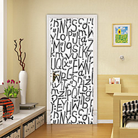 2pcs Self-adhesive Creative Black Letter Door Stickers For Living Room Diy Decoration Home Waterproof Wall Stickers miniinthebox