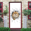 2pcs Self-adhesive Creative Broken Wall Cat Door Sticker For Living Room Diy Decorative Home Waterproof Wall Stickers miniinthebox