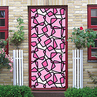 2pcs Self-adhesive Creative Pink Geometric Door Stickers For Living Room Diy Decorative Home Waterproof Wall Stickers miniinthebox