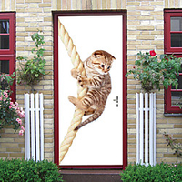 2pcs Self-adhesive Creative Rope Cat Door Stickers For Living Room Diy Decorative Home Waterproof Wall Stickers miniinthebox