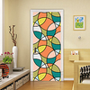 2pcs Self-adhesive Creative Round Mosaic Door Stickers For Living Room Diy Decorative Home Waterproof Wall Stickers miniinthebox