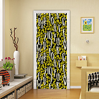 2pcs Self-adhesive Creative Text Art Door Stickers For Living Room Diy Decoration Home Waterproof Wall Stickers miniinthebox