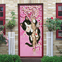 2pcs Self-adhesive Creative Tree Cat Door Stickers For Living Room Diy Decorative Home Waterproof Wall Stickers miniinthebox