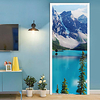 2pcs Self-adhesive Landscape Snow Mountain Green Lake Door Stickers Living Room Diy Decoration Pvc Home Waterproof Wall Stickers miniinthebox