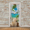 2pcs Self-adhesive Screen Window Sea View Door Sticker For Living Room Diy Decoration Home Waterproof Vinyl Wall Sticker