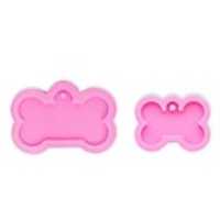 2pcs Shiny Dog Bone Shape Silicone Mold for Keychain Pendant Moulds DIY Jewelry Making Epoxy Resin mold