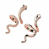 2pcs snake ring for women punk adjustable serpent ring animal jewelry (rose gold)