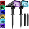 2PCS Solar Landscape Spotlight Outdoor 2 Brightness Modes 2 in 1 Solar Landscape Spotlight IP67 Waterproof Solar outdoor light lawn light pathway lights miniinthebox
