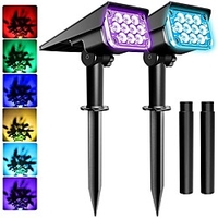 2PCS Solar Landscape Spotlight Outdoor 2 Brightness Modes 2 in 1 Solar Landscape Spotlight IP67 Waterproof Solar outdoor light lawn light pathway lights miniinthebox