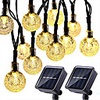 2PCS Solar String Lights 20 LED 5M Solar Patio Lights with 8 Modes Waterproof Crystal Ball String Lights for Patio Lawn Party Wedding Garden Decorations