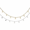 2pcs star choker necklace set dainty gold and silver star tassel chain pendant statement necklace collar for women girls