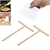 2Pcs T Shape Crepe Maker Pancake Batter Wooden Spreader Stick and 1pcs Sale Cream Smooth Cake Spatula Baking Pastry Tools
