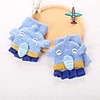 2pcs Toddler Unisex Active Animal Half-finger Knitwear Gloves Blue One-Size