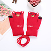 2pcs Toddler Unisex Active Animal Knitted Knitwear Gloves Red / Blushing Pink / Dusty Rose One-Size