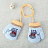 2pcs Toddler Unisex Active Cartoon Knitted Knitwear Gloves Blue / Navy Blue One-Size