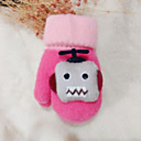 2pcs Toddler Unisex Active Cartoon Knitted Knitwear Gloves Blue / Red / Yellow One-Size