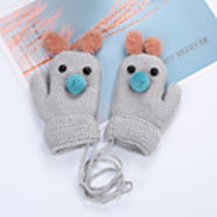 2pcs Toddler Unisex Active Cartoon Knitted Knitwear Gloves Purple / Red / Blushing Pink One-Size