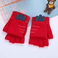 2pcs Toddler Unisex Active Cartoon Knitted Knitwear Gloves Red / Blushing Pink / Dusty Rose One-Size