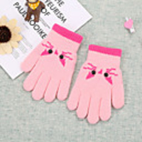 2pcs Toddler Unisex Active Cat Cartoon Full Finger Gloves Red / Blushing Pink / Fuchsia One-Size