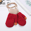 2pcs Toddler Unisex Active Color Block Knitted Knitwear Gloves Black / Blue / Red One-Size