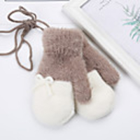 2pcs Toddler Unisex Active Color Block Knitted Knitwear Gloves White / Blushing Pink / Wine One-Size