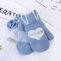 2pcs Toddler Unisex Active Letter Knitted Knitwear Gloves Blue / Red / Blushing Pink One-Size