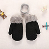 2pcs Toddler Unisex Active Solid Colored Knitted Knitwear Gloves Black / Blue / Khaki One-Size