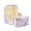 2pcs Travel Organizer Cosmetic Bag Travel Toiletry Bag Large Capacity Washable Travel Storage Durable Marble PU Leather Portable Foldable Luggage