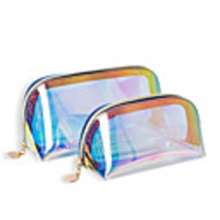 2pcs Travel Organizer Cosmetic Bag Travel Toiletry Bag Large Capacity Washable Travel Storage Durable Transparent PVC(PolyVinyl Chloride) Portable Foldable Luggage
