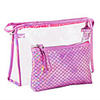 2pcs Travel Organizer Cosmetic Bag Travel Toiletry Bag Large Capacity Waterproof Travel Storage Durable Mermaid Holographic PVC(PolyVinyl Chloride) For Everyday Use Cycling Portable