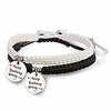 2pc/set stainless steel 8 infinity couple bracelet braided leather rope bangle wrist adjustable chain fit 7-9 inch for lover friendship (keep going (blackblack))