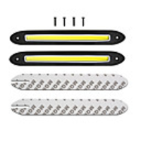 2pcs/lot car styling cob DRL Daytime Running Light Fog Lights Super Bright Flexible Waterproof COB Straight Driving White white turn yellow 12v