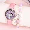 2pcs/Lot Fashion Unicorn Watch For Kids Children Daughter Gift With Bracelet miniinthebox