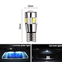 2x Car 5W5 LED Bulb T10 W5W LED Signal Light Canbus 12V 6000K Auto Claerance Wedge Side Reverse Lamps 5630 6SMD Blue No erro