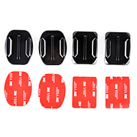 2x flat and 2x curved mounts base with 3m adhesive pads for gopro hero 4 3 3 2 1 sj4000 sj5000 sj6000
