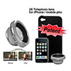 2x Telephoto Lens with Protective Back Case for iPhone 4