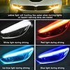 2x Ultrafine DRL 30 45 60cm Daytime Running Light Flexible Soft Tube Guide Car LED Strip White Red Turn Signal Yellow Waterproof