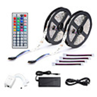 2x5M LED Light Strips RGB Tiktok Lights 150x5050 10mm 44Key IR Controller with 4 Connectors RGB Tiktok Lights Cuttable Self-adhesive