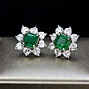3 carat Synthetic Emerald Earrings Alloy For Women
