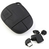 3 in 1 Cable Combo Keychain- Micro USB, Mini USB, 2mm Connector to USB for Nokia