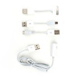 3-in-1 Cable Set for iPhone,  Nokia,  Blackberry,  HTC and More (White)