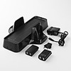 3-In-1 Console Stand and Charger with 2 Battery Packs for Xbox 360 Slim (1800mAh,  Black)