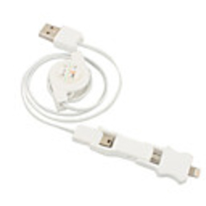 3 in 1 Lightning,  Micro USB and mini USB to USB Retractable Cable for iPhone 5 and iPad mini and All