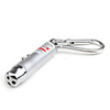 3-in-1 Red Laser White Light UV Light Flashlight with keychain (Silver)