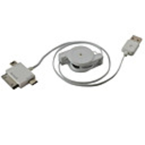 3-in-1 Retractable USB Data/Charging Cable for Mini USB Micro USB iPad / iPhone / iPod