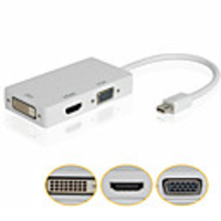 3 In 1 Thunderbolt Mini Display Port MINI DP Male To HDMI DVI VGA Female Adapter Converter Cable For MacBookAirpro2020 MDP